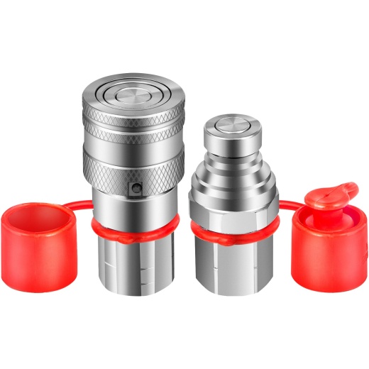 Vevor Flat Face Hydraulic Couplers 1/2'' NPT Thread - Quick Connect Solutions