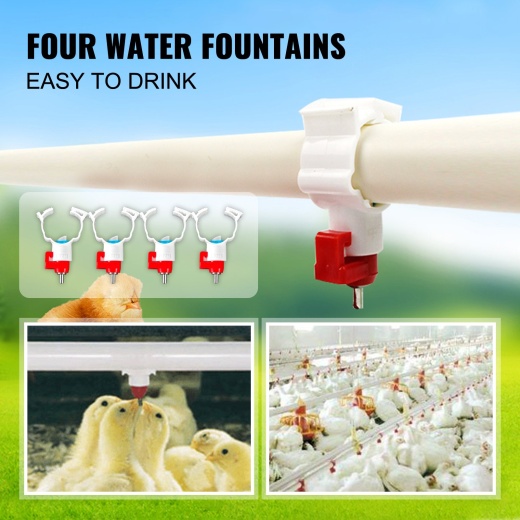 Vevor Galvanized Poultry Feeder 25Lbs Capacity Chicken Feeder No Waste