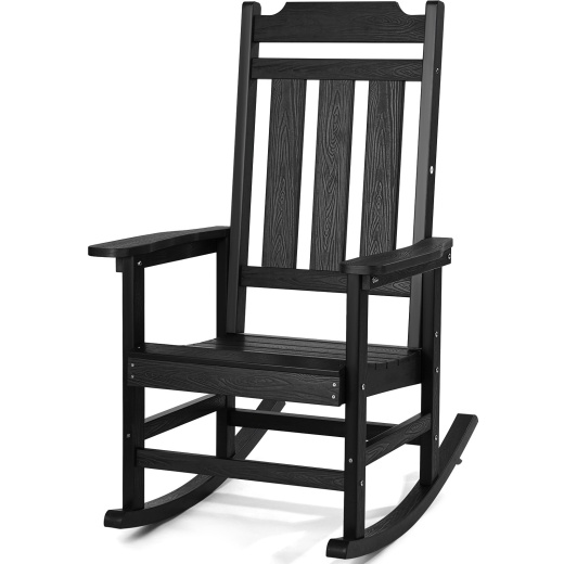 Vevor Porch Rocker Hips Outdoor Rocking Chair High Back 1 Pcs 400 Lbs Weight