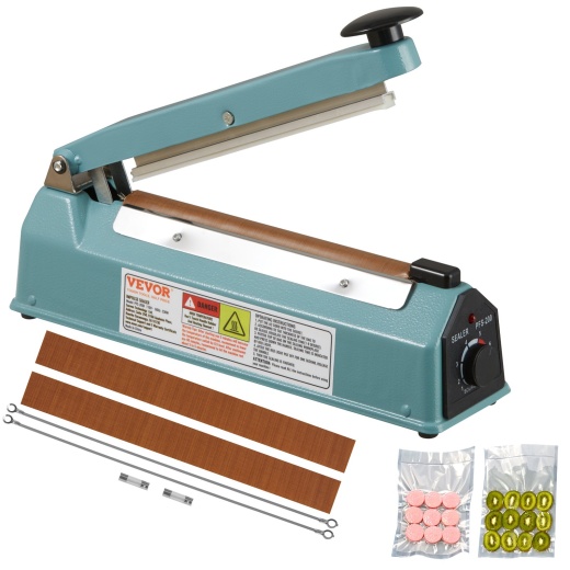 Vevor Impulse Sealer 8 Inch - Manual Heat Seal Machine with Adjustable Heating Mode