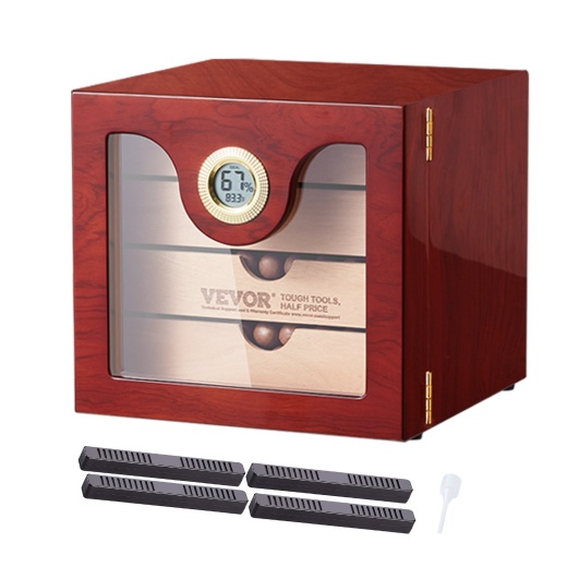 Vevor 100 Cigar Humidor Cabinet Cedar Cigar Box Humidifier & Hygrometer
