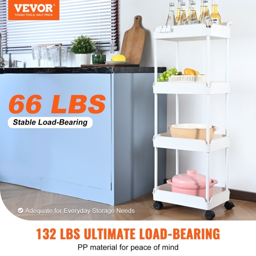 Vevor 4-Tier Rolling Utility Cart