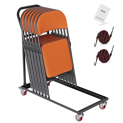 Vevor Folding Chair Dolly - Iron Commercial Cart with 12 Chairs Capacity