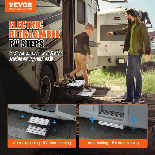 Vevor RV Steps: 2-Step Electric Retractable Stairs for Safe Entry and Exit