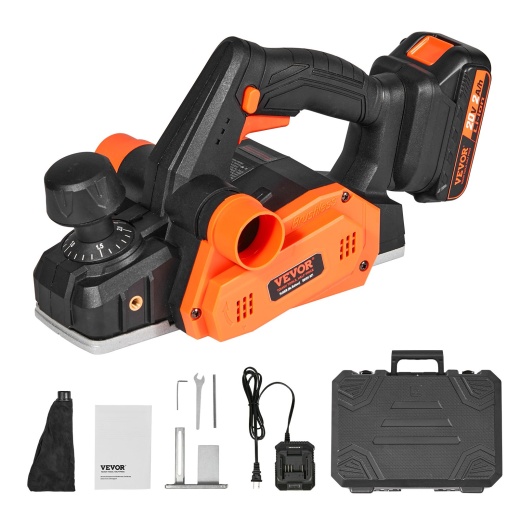 Vevor Cordless Electric Hand Planer, 3-1/4" Width, 16000 RPM Handheld Wood Planer with Battery