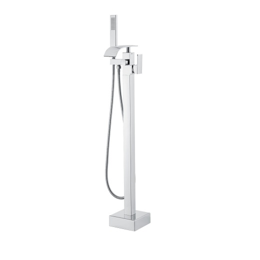 Vevor Freestanding Bathtub Faucet, Floor Mount Tub Filler with Shower Mixer Taps