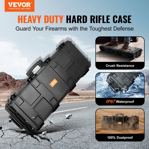 Vevor Tactical Range Case - 42 Inch Lockable Hard Tactical Case with Wheels