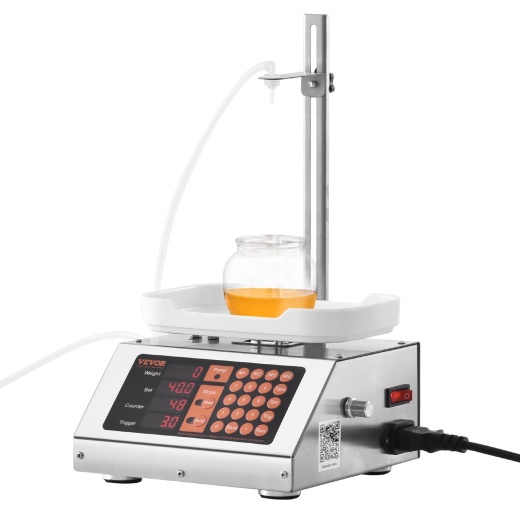 Vevor Liquid Filling Machine - 5-50g Weighing Capacity, Automatic Bottle Filler Machine, Bottling Machine Peristaltic Pump Digital Control