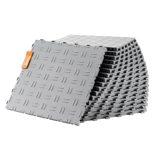 Vevor Garage Tiles Interlocking - 25 Pack Silver Floor Covering Tiles
