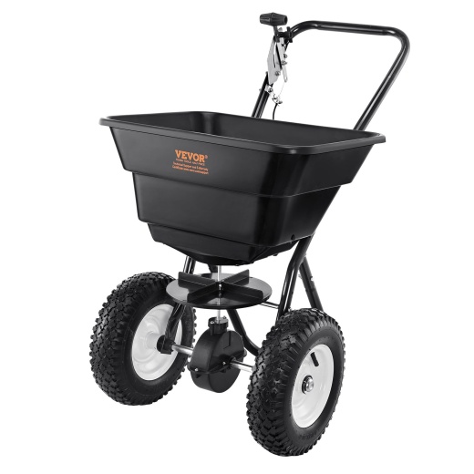 Vevor Broadcast Spreader - 80 Lb Walk-Behind Turf Spreader for Fertilizer, Seed, and Salt
