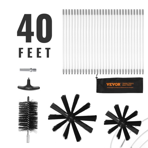 VEVOR 29 Pieces 40 FEET Dryer Vent Cleaner Kit