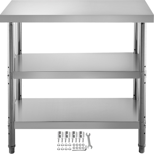 Vevor Outdoor Food Prep Table - Heavy Duty Stainless Steel Table
