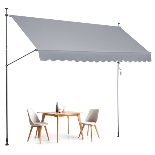Vevor 157X47" Patio Awning Retractable Awning Sunshade Shelter With Crank Handle