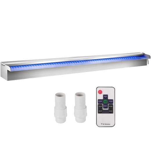 Vevor Pool Fountain - Stainless Steel Waterfall With LED Light