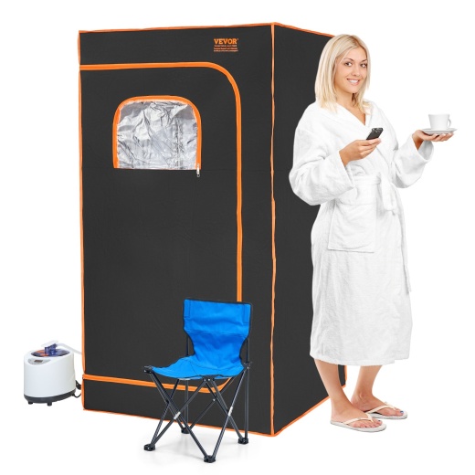 Vevor Portable Steam Sauna Tent Full Size 1200W Personal Sauna Blanket W/ Chair