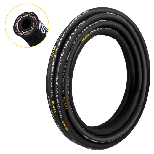 Vevor Hydraulic Hose 3/8 Inch X 50 Ft - Reliable & High-Pressure Solution