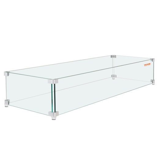 Vevor Fire Pit Wind Guard - 38 x 10.5 x 6 Inch Glass Wind Guard for Outdoor Fire Pits