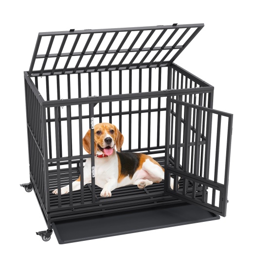 Vevor 47 Inch Heavy Duty Dog Crate - Indestructible Dog Kennel for Medium to Large Dogs