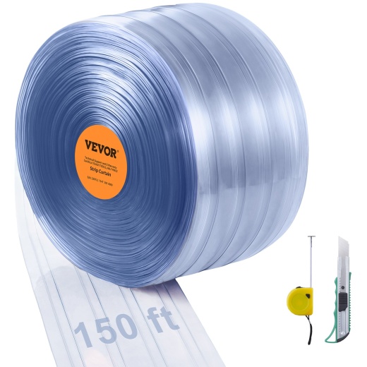 Vevor Strip Curtain - 150' Length, 8" Width, 0.08" Thickness