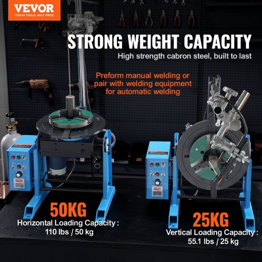 Vevor Rotary Welding Positioner 50Kg - 0-90° Welding Positioning Turntable Table