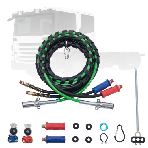 Vevor 12Ft Semi Truck Air Lines Kit with Glad Hands, 3-In-1 Air Hoses & 7 Way Abs Electric Power Line