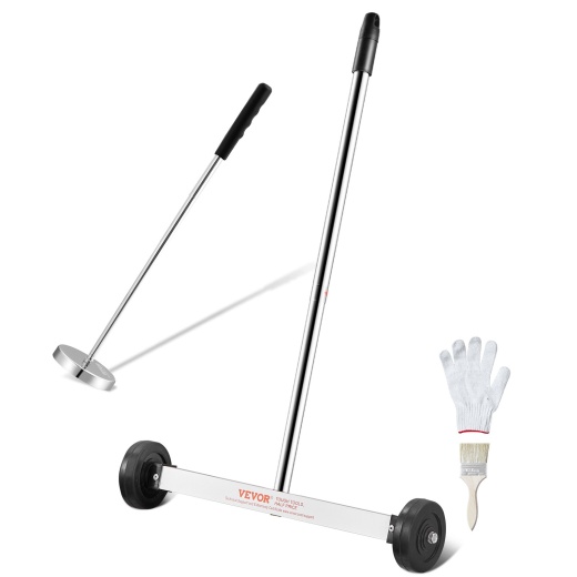 Vevor 15-Inch Magnetic Sweeper With Wheels Telescoping Magnetic Pickup Tool