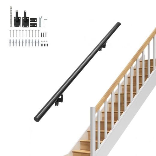 Vevor Handrail Stair Railing - 4 Ft Wall Mount Handrails for Indoor Stairs
