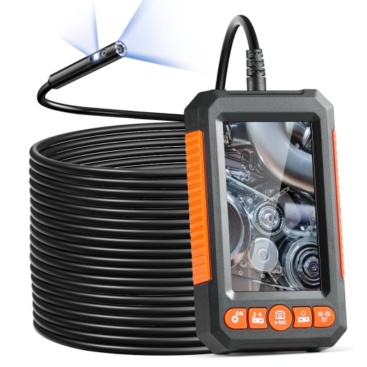 Vevor Endoscope Camera With Lights Dual Lens Borescope 49.2Ft Cable 4.3" Screen