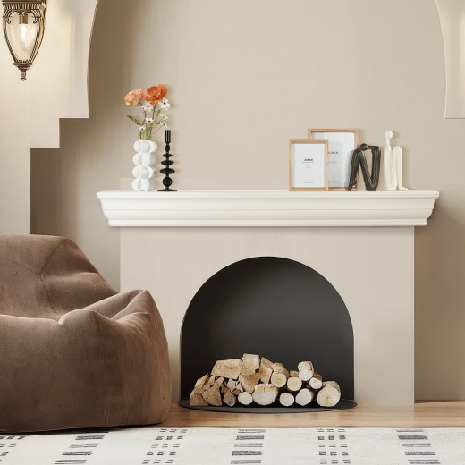Vevor Fireplace Mantel Wood Shelf Floating Living Room Mantel Shelf 72" White