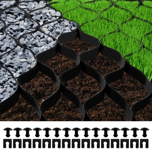 Vevor Ground Grid - 1885 Lbs Per Sq Ft Load Geo Grid, 2" Depth Permeable Stabilization System
