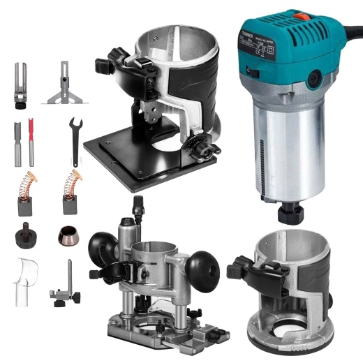 Vevor Compact Router 1.25Hp With Fixed Base, Plunge Base And Tilt Base