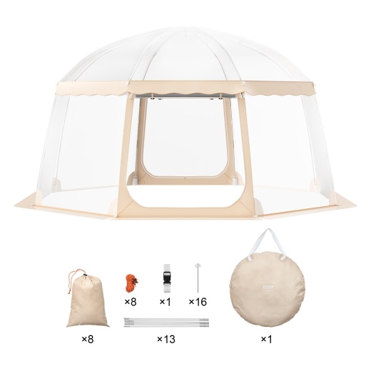 Vevor Sports Tent Instant Pop-Up Tent Shelter Weather Proof 12-15 People Clear