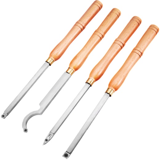 Vevor Wood Turning Tools For Lathe 4 Pcs Set - Carbide Lathe Tools With Diamond Shape