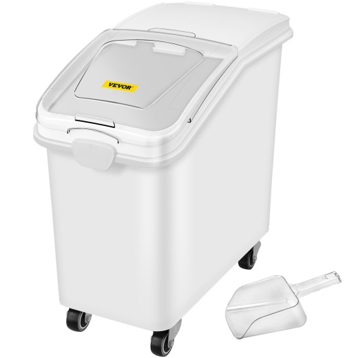 Vevor 27 Gallon Ingredient Storage Bin - Commercial Food Container with Scoop and Sliding Lid