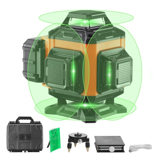Vevor Laser Level - 100Ft, Self Leveling Manual Green 3 X 360° Cross 16 Line Laser