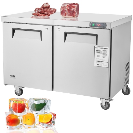 Vevor 48" Commercial Frozen Refrigerator Sandwich & Salad Prep Table 12.9 Cu. Ft