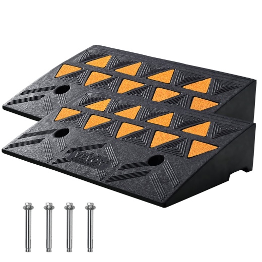 Vevor Rubber Curb Ramp 2 Pack - Heavy-Duty Threshold Ramps for Convenient Access