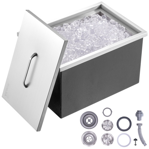 Vevor Drop In Ice Chest - 40 Qt Stainless Steel Ice Cooler with Cover
