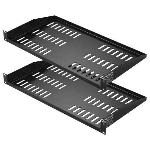 Vevor 2Pcs 1U Server Rack Shelf 10"/254 Mm Depth Vented Rack Mount Shelf Tray