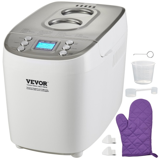 Vevor Bread Maker - 15-in-1 3Lb Dough Machine with Nonstick Ceramic Pan