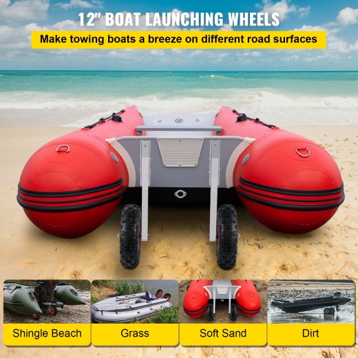 Vevor Boat Launching Wheels - 12" Inflatable Boat Dolly with 600 Lbs Capacity