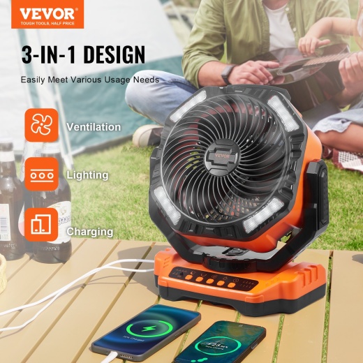 Vevor Portable Fan Rechargeable 13 Inch