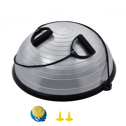 Vevor Half Exercise Ball Trainer - 23 Inch Balance Ball with Resistance Bands