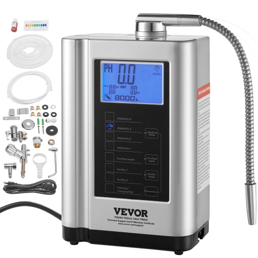 Vevor Alkaline Water Ionizer Machine - pH 3.5-10.5 Alkaline Acidic Hydrogen Water Purifier
