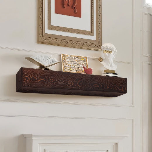 Vevor Fireplace Mantel Wood Shelf Floating Rustic Fireplace Mantel 72" Brown