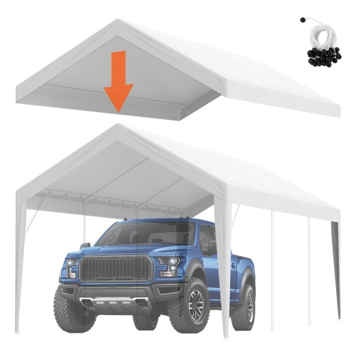 Vevor Carport Replacement Canopy Cover 10 x 20 Ft - Heavy-Duty Waterproof & UV Protected