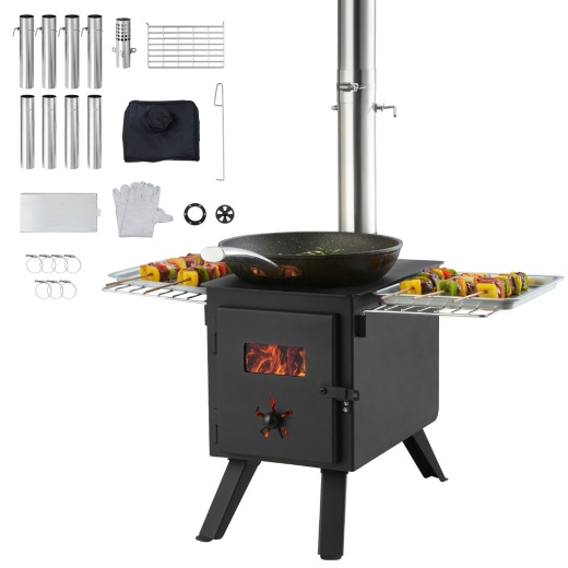 Vevor Wood Stove, 86 Inch, Alloy Steel Camping Tent Stove