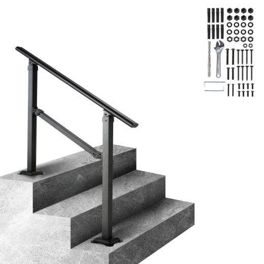 Vevor Stair Handrail Railing, 3 Ft, 3 Steps Handrails for Outdoor