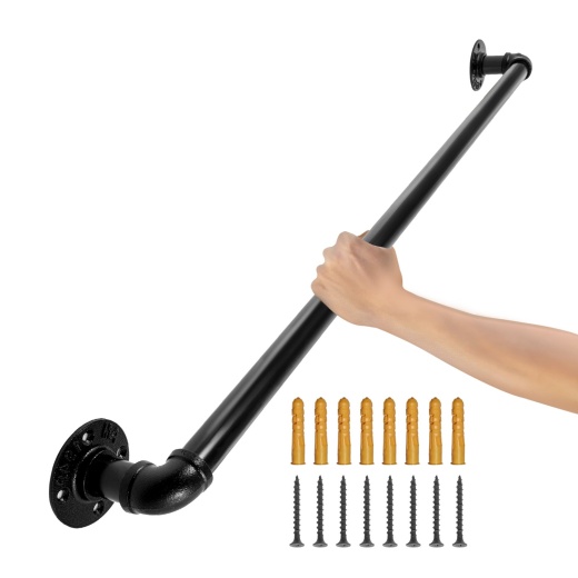 Vevor Pipe Stair Handrail - 3Ft Industrial Carbon Steel Handrail
