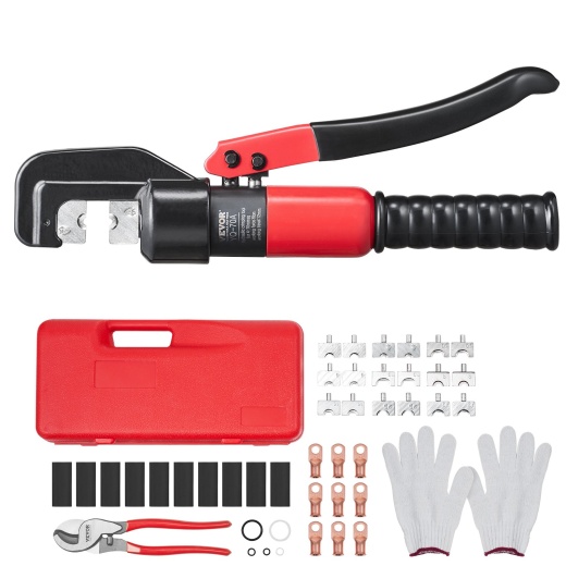 Vevor Hydraulic Crimping Tool with 9 Sets of Dies - Copper and Aluminum Terminal Battery Lug Crimper